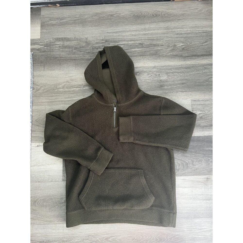 Green Fleece Quater Zip Hoodie